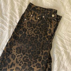 Leopard print jeans